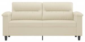 Sofa, 2-osobowa kremowy, 140 cm, sztuczna skÃ³ra