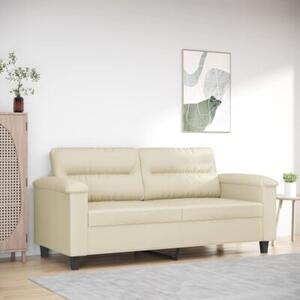 Sofa, 2-osobowa kremowy, 140 cm, sztuczna skÃ³ra