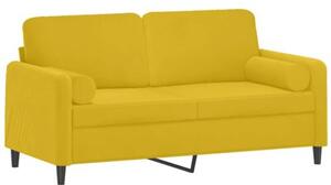 Sofa 2-osobowa z poduszkami, Å¼Ã³Åta, 140 cm, aksamit