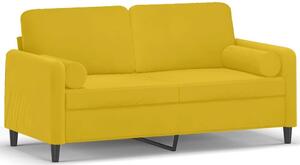 Sofa 2-osobowa z poduszkami, Å¼Ã³Åta, 140 cm, aksamit