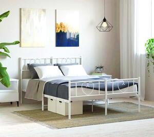 Białe metalowe łóżko rustykalne 120x200 cm - Edelis