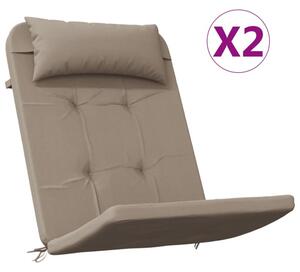 Poduszki na krzesła adirondack, 2 szt., taupe, tkanina oxford