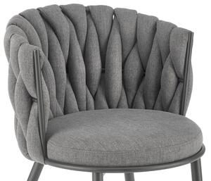 Krzesło glamour plecione oparcie K517 - popielaty/czarny