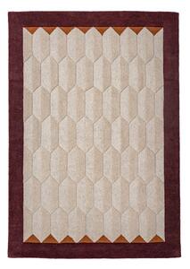 Bordowy/w naturalnym kolorze wełniany dywan tkany ręcznie 200x290 cm Apex Border Wool – Flair Rugs