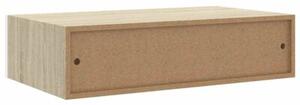 Półka ścienna z szufladą, dąb i biel, 40x23,5x10cm, mdf