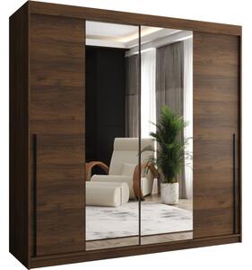 Szafa przesuwna z lustrem Garderoba SIMA T1 200 orzech + u. czarny