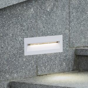 Wpuszczana oprawa ścienna LED Lucande Loya, 23 x 8 cm, biała, IP54 Loya, biały / opal, aluminium, nowoczesny