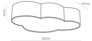 TK Lighting Lampa sufitowa Cloud, różowa, długość 63 cm, tekstylna, chmurka, E27