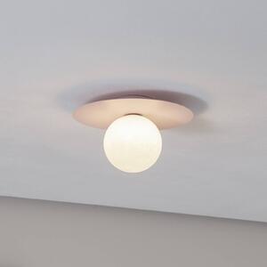 TK Lighting Lampa sufitowa Pixie, różowa, szkło, Ø 25 cm, kulista, G9