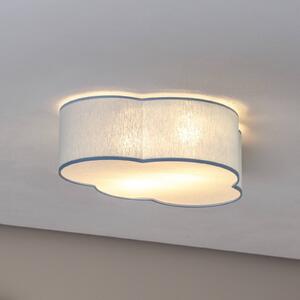 TK Lighting Lampa sufitowa Cloud, niebieska, długość 43 cm, tekstylna, chmurka, E27