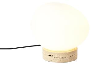 Lampa stołowa Japandi beżowa z opalowym szkłem - Sally
