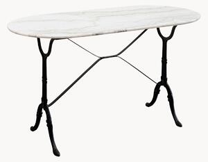 Owalny stół do jadalni z marmurowym blatem Kaffeehaus, 120 x 60 cm
