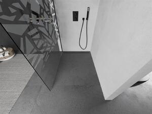 Mexen Kioto ścianka prysznicowa Walk-in 70 x 200 cm, biały wzór 8 mm, czarna - 800-070-101-70-85
