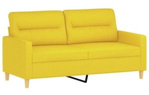 Sofa 2-osobowa z poduszkami, jasnoÅ¼Ã³Åta, 140 cm, tkanina