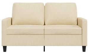 Sofa, 2-osobowa kremowa, 120 cm, tapicerowana tkaninÄ