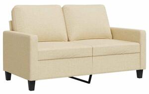 Sofa, 2-osobowa kremowa, 120 cm, tapicerowana tkaninÄ