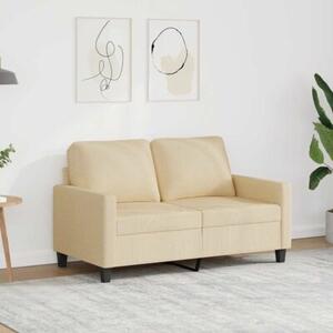 Sofa, 2-osobowa kremowa, 120 cm, tapicerowana tkaninÄ
