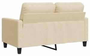 Sofa, 2-osobowa kremowa, 120 cm, tapicerowana tkaninÄ
