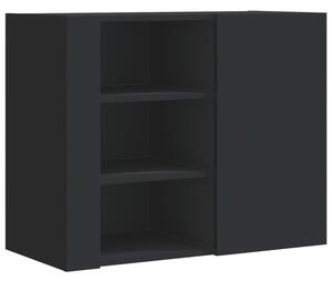 Szafka wisząca, czarna, 75x35x60 cm, materiał drewnopochodny