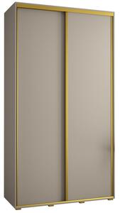 Szafa przesuwna wysoka Dakota 1 130, gł. 45 cm kaszmir + kaszmir + złoty