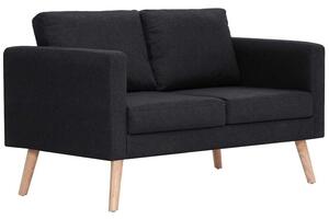 Sofa 2-osobowa tapicerowana tkaninÄ , czarna