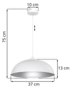 Lampa wisząca Light Home LH Misa 1xE27 klosz 37cm biały/srebrny