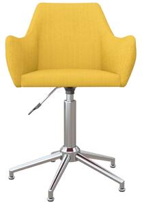 Obrotowe krzesło biurowe, żółte, tapicerowane tkaniną
