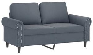 Sofa 2-osobowa z poduszkami, ciemnoszara, 120 cm, aksamit