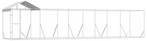 Kojec dla psa, z dachem, srebrny, 10x2x2,5m, stal galwanizowana