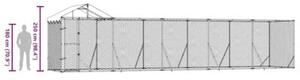 Kojec dla psa, z dachem, srebrny, 10x2x2,5m, stal galwanizowana