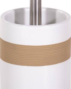Ceramiczny pojemnik na szczotkę BEIGE + szczotka WC