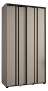 Szafa przesuwna wysoka Dakota 6 130, gł. 60 cm kaszmir + kaszmir + czarny