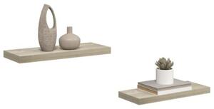 Półki ścienne, 2 szt., kolor dębowy, 60x23,5x3,8 cm, mdf