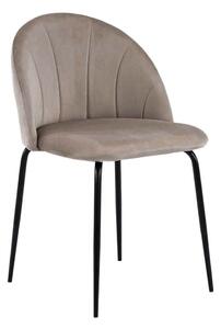 MebleMWM Krzesło tapicerowane THDC015-1 Beż #7 welur noga czarna