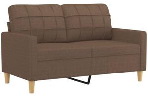 Sofa 2-osobowa z poduszkami, brÄ zowa, 120 cm, tkanina