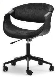 Eleganckie krzesło biurowe rapid czarne drewno czarny