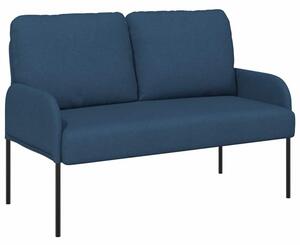 Nowoczesna sofa minimalistyczna w kolorze niebieskim z poduszkami komfortowymi