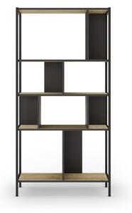 Czarny regał w dekorze dębu 88x175 cm Alabama – Marckeric