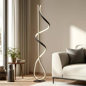 Lampa stojąca LED Rodado Lucande, czarny, salon / jadalnia, aluminium, nowoczesny