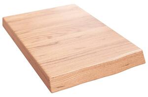 Półka, brązowa, 40x60x(2-6) cm, lakierowane lite drewno dębowe