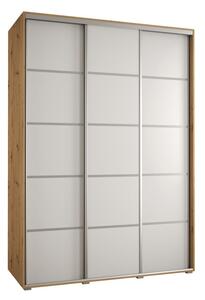 Szafa przesuwna wysoka Davos 4 180, gł. 45 cm artisan + biały + srebrny