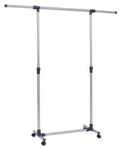 Regulowany stojak/wieszak na ubrania, stal nierdzewna, srebrny