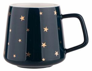 Altom Kubek porcelanowy Golden stars, 370 ml, navy blue