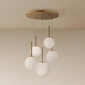 Maytoni Lampa wisząca szklana Basic form, możliwość ściemniania, mosiężny / złoty, salon / jadalnia, szkło, nowoczesny