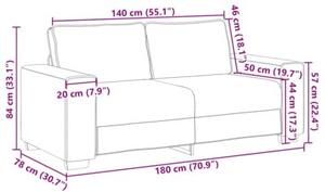 Sofa 2-osobowa w kolorze czerwonego wina 180x78x84 cm tkanina