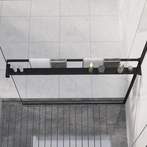 Półka ścienna do prysznica typu walk-in, czarna, 100 cm
