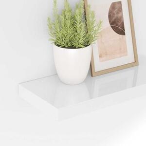 Półka ścienna, wysoki połysk, biała, 50x23x3,8 cm, mdf