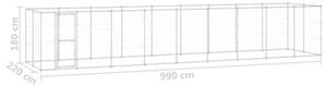 Kojec zewnętrzny dla psa, stal galwanizowana, 21,78 m²