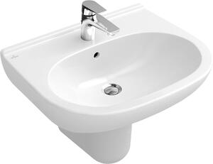 Villeroy & Boch O.Novo umywalka 55x45 cm ścienna półokrągła CeramicPlus Weiss Alpin 516055R1