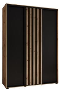 Szafa przesuwna wysoka Lanko 1 170, gł. 45 cm artisan + czarny + artisan